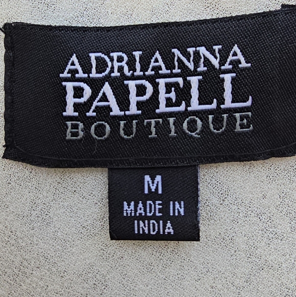 Adrianna Papell Cream Sequin V-Neck Blouse - Picture 7 of 7